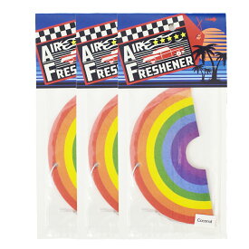 【メール便送料無料】 RAINBOW エアーフレッシュナー お買い得セット (香り:ココナッツ) / エアフレ 芳香剤 吊り下げ Air Freshener カーフレッシュナー アクセサリー アメリカン雑貨
