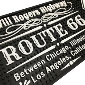 【BARマット ROUTE66】 45×18×1cm / ルート66 バーマット 長方形 BAR アメリカン雑貨