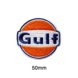 【メール便可】ワッペン Gulf (5x5cm) / 手芸 パッチ カスタム モーター 車 バイク アメリカン雑貨