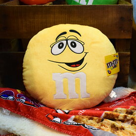【m&m's】クッション Yellow イエロー / M&M's エムアンドエムズ ぬいぐるみ アメリカン雑貨 かわいい 車 アメ車 ガレージ