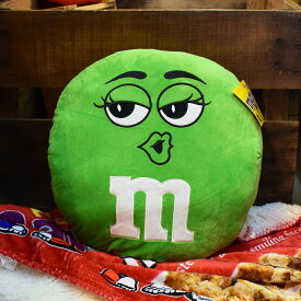 【m&m's】クッション Green 緑 / M&M's エムアンドエムズ ぬいぐるみ アメリカン雑貨 かわいい 車 アメ車 ガレージ