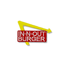 【メール便可】ワッペン IN-N-OUT BURGER インナウト (8.5x8cm) / 手芸 パッチ カスタム モーター 車 バイク アメリカン雑貨