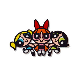パワーパフガールズ 刺繍ワッペン (12.8x8cm) / The Powerpuff Girls PPG ワッペン アイロン接着 手芸 パッチ カスタム 車 バイク アメリカン雑貨