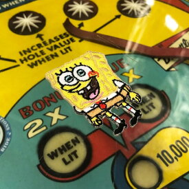 【メール便可】ミニワッペン スポンジボブ SpongeBob (3.2×4.5cm) [MW169] / 手芸 パッチワーク アメ雑 アメリカン雑貨