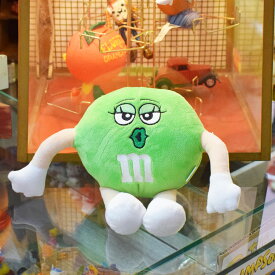 【m&m's】ぬいぐるみ Green グリーン / M&M's エムアンドエムズ プラッシュドール アメリカン雑貨 かわいい 車 アメ車 ガレージ