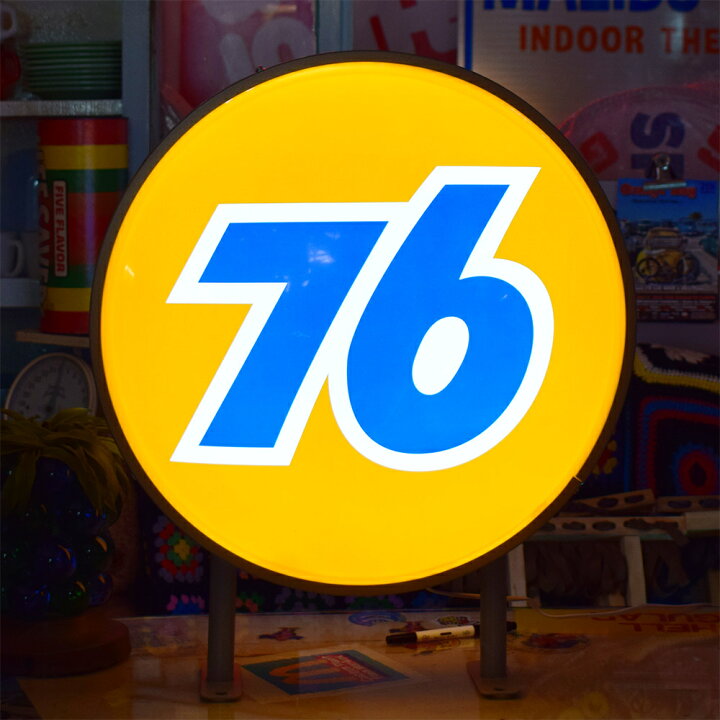 楽天市場】【 送料無料 】76 ロゴ 照明 看板 ラウンドサイン union76 