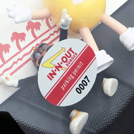 【メール便可】パーキングパーミットステッカー#101 Parking Permit【IN-N-OUT】 (5.5x4cm) / カスタム アメ車 バイク Inspection ダイカット インアンドアウトバーガー ハンバーガー アメリカン雑貨