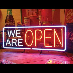 WE ARE OPEN �l�I���T�C�� �Ŕ� / �l�I�����C�g �I�[�v�� �T�C�� �X�ܗp �J�t�F �o�[ �K���[�W �C���e���A �A�����J���G��