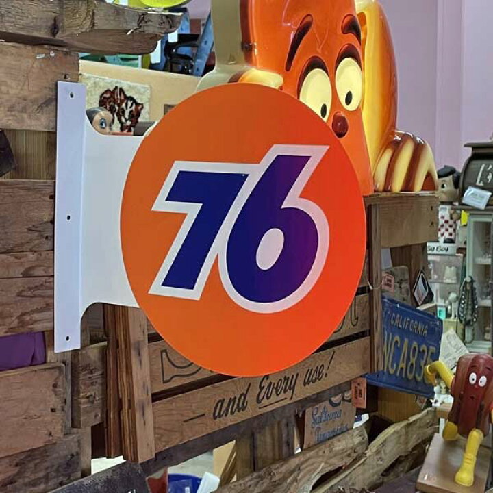 楽天市場】Union 76 フランジ 看板 サイン 両面看板 76 アメリカン雑貨 