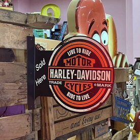 HARLEY DAVIDSON フランジ 看板 サイン 両面看板 ハーレー ダビッドソン アメリカン雑貨 ガレージ