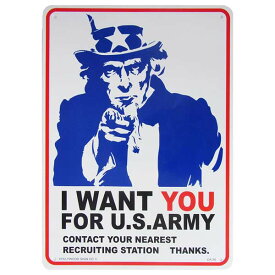 プラスチックサインボード【I WANT YOU】UNCLE SAM / アンクル・サム アメリカ軍募集ポスター風 サインボード 看板 アメリカン雑貨 [CA-50]