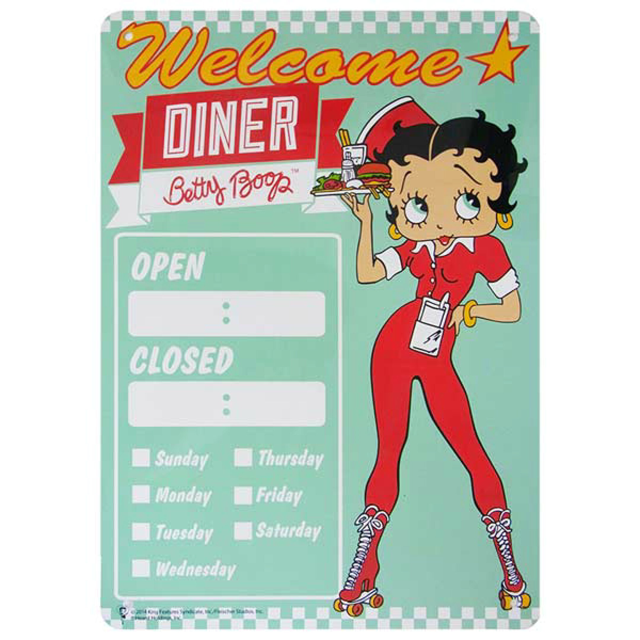 プラスチックサインボード [BT-DINER] BETTY OPEN CLOSE ベティ ダイナー オープン クローズ サインボード 看板 アメリカン雑貨