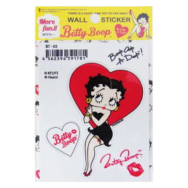 【メール便可】ステッカー Betty Boop 03 [RD heart] / ベティちゃん ステッカー 塩ビ アメリカン雑貨 ステッカー アメ車