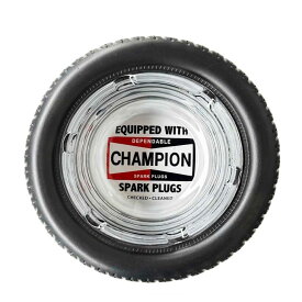 アッシュトレイ 灰皿 CHAMPION ガラス製 タイヤ / チャンピオン 小物入れ アクセサリーケース タバコ ライター ガレージ インテリア アメカジ アメリカン雑貨