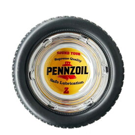 アッシュトレイ 灰皿 PENNZOIL ガラス製 タイヤ / ペンズオイル 小物入れ アクセサリーケース タバコ ライター ガレージ インテリア アメカジ アメリカン雑貨