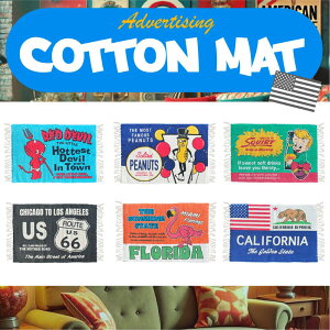 【アメリカン コットンマット 】/ フロアマット キッチンマット アメキャラ インテリア ガレージ アメリカン雑貨