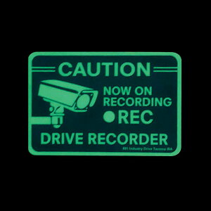 �h�Ɨp �~���Z�L�����e�B�T�C���v���[�g [CAUTION REC DRIVE RECORDER] (W11 x H7.5cm) / �~���Ŕ� SECURITY SIGN �h�� GLOW SIGN �A�����J���G��