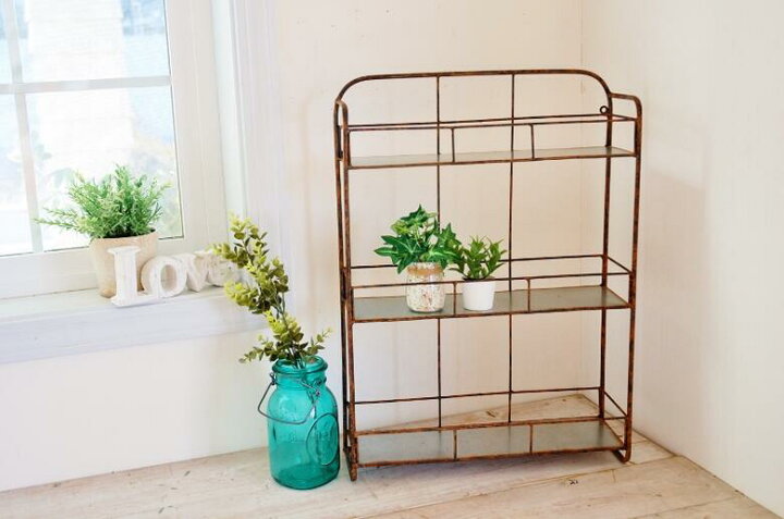 カントリー雑貨ドライガーデンラックアイアンホーローブリキ