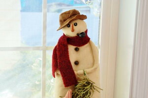 クリスマス雑貨 スノーマンドール 希少 レア物 スノーマン・ローズマリーパイプマフラー 絶版アントステラ フェルトドール オブジェ 雪男 クリスマス飾り カントリー雑貨 アメリカンカン