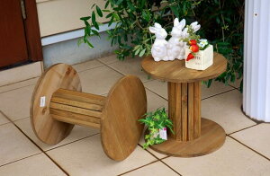 ガーデニング雑貨 プランターラック ケーブルドラム ガーデン雑貨 プランタースタンド 置物 木製 レトロ カントリー雑貨 配線 アンティーク ガーデンオブジェ 庭飾り 園芸雑貨 ガーデンイ