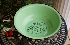 洗面器 ホーロー製 洗面ボウル 琺瑯製 きれいな色 エナメル グリーン 洗面ボール たらい ガーデニング雑貨 北欧雑貨 手洗い インテリア雑貨 ウオッシュベイシン 庭飾り 安 おしゃれ シンプ