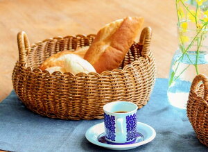 バスケット 洗える ラウンド ロー L トレー シンプル パン ブレッドトレー ユティル フェイク ラタン ガーデニング雑貨 安い カントリー インテリア レトロ キッチン雑貨 ナチュラル クレエ