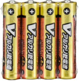 【送料無料】アルカリ乾電池 Vシリーズ（単4形×4本パック）電池 品番　07-9947 JAN 4971275799479 型番 LR03/S4P/V
