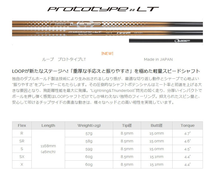 楽天市場】【1年保証】 シンカグラファイト LOOP PROTOTYPE LT ループ 