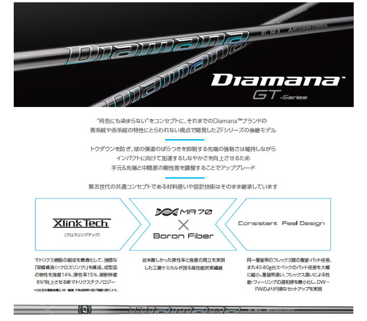 楽天市場】ヤマハ用互換 スリーブ付きシャフト 三菱ケミカル Diamana 
