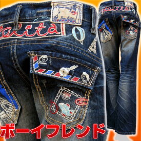 わけあり並の激安価格☆LOLITAJEANS ロリータジーンズ #1179 ボーイフレンドデニム/ジーンズ 刺繍/手紙/エアーメール/カラフル★レッドペッパー（redpepper）に次ぐ大人の韓国ブランドデニム！【送料無料】【smtb-KD】あす楽対応【YDKG】