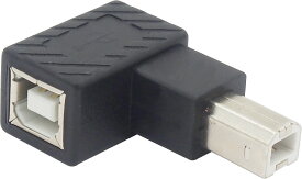 USB変換コネクタ USB2.0 L字型 L型C Bタイプ USB-B (オス) - USB-B (メス) 変換 アダプター