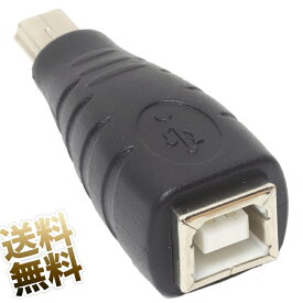 USB変換コネクタUSB2.0 miniUSB (オス) - USB-B (メス) 変換アダプタ
