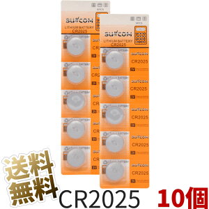 �R�C���^ ���`�E���d�r 10�� (2�V�[�g) CR2025 3V SUNCOM ( �݊��^�ԁF 8ECR2025 / DL2025 / SB-T14 / 280-205 )