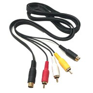 セガサターン用 AVケーブル S端子 ステレオ出力 ピンプラグ RCA 赤 白 黄 ネコポス発送 1.8m