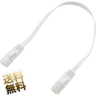 【 LANケーブル ×1本 Cat6 約30cm 】 ギガビット対応 フラットタイプ 約30cm 短い ホワイト 有線LAN ル…