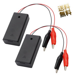 �d�r�{�b�N�X 2�_ ���j���N���b�v�o�͑Ή� ON/OFF �X�C�b�`�t�� �P3�d�r 2�{ 1.5V 3V 1.2V 2.4V LR6 �P�O�d�r �o�͗p �P�[�X 68mm×32mm×18mm