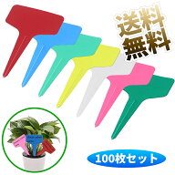 プラスチック 園芸用ラベル 100点セット ネームプレート 花植物 種子名 ラベル 盆栽タグ T型 【カラーを…
