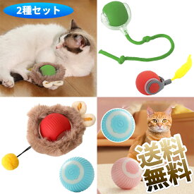 【2種セット】 電動猫じゃらし 自動猫ボール 動く 猫用おもちゃ 猫 犬 ローリングボール 光る しっぽ付き 電動おもちゃ 猫遊び道具 ストレス解消 運動不足解消 充電尿USBケーブル付属 ※種類をお選びください