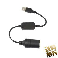 シガレットライターソケット USBポート 12V 車用 メス変換アダプタコード usb シガーソケット 変換 車載…