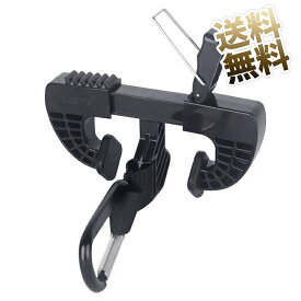 カラビナ付きシューズクリップ 靴固定ホルダー バッシュ クリ ップ スニーカー収納 乾燥 吊り下げ対応 軽量 多機能 スポーツ アクセサリー ブラック