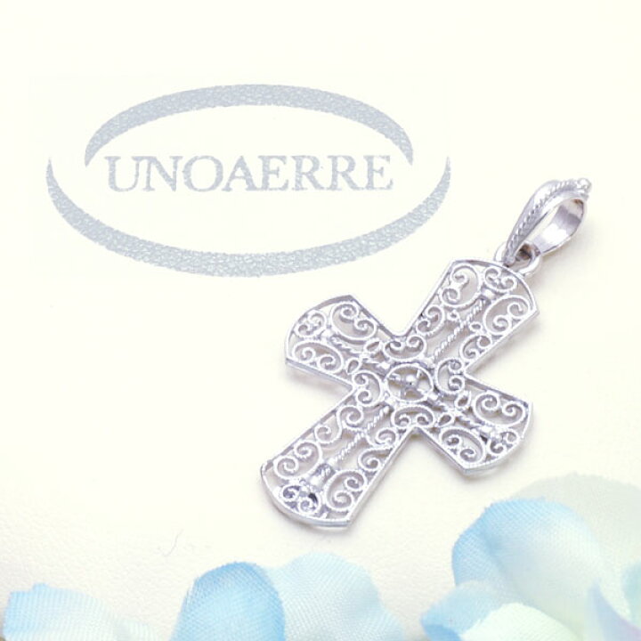 楽天市場】ウノアエレ【UNOAERRE】K18WG ホワイトゴールド クロス 