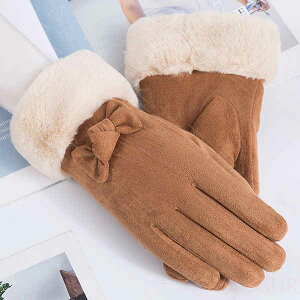 手袋 レディース 防寒 かわいい タッチパネル対応 スマホ 暖かい おしゃれ 女性 裏起毛 黒 結婚式 ラビットファー ムートン リボン 防風 プレゼント 秋冬 冬物 バイクグローブ アウトドア ふ