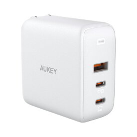 AUKEY USB充電器 typeC 3ポート 90W Omnia Mix3 PA-B6S ACアダプター ホワイト iPhone Android タイプC 急速充電 USB-A 90W PD対応 急速充電 2台充電 オーキー