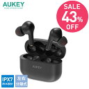 【お買い物マラソン】AUKEY ワイヤレスイヤホン bluetooth5.0 EP-T27 ブラック AAC aptX 高音質 IPX7防水 タッチセンサー 音声アシスタント iPhone Android 左右分離 カナル型 ブルートゥース ヘッドホン イヤフォン 両耳 片耳 通話 WEB会議