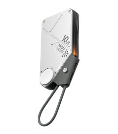 Aulumu M10 モバイルバッテリー MagSafe対応 急速充電 10000mAh Apple Watch対応 両面マグネット式 ポータブル充電器 巻き取り式内蔵ケーブル搭載 機内持ち込み対応 iPhone 17/16シリーズ・MacBook・Samsung・Apple Watch 対応