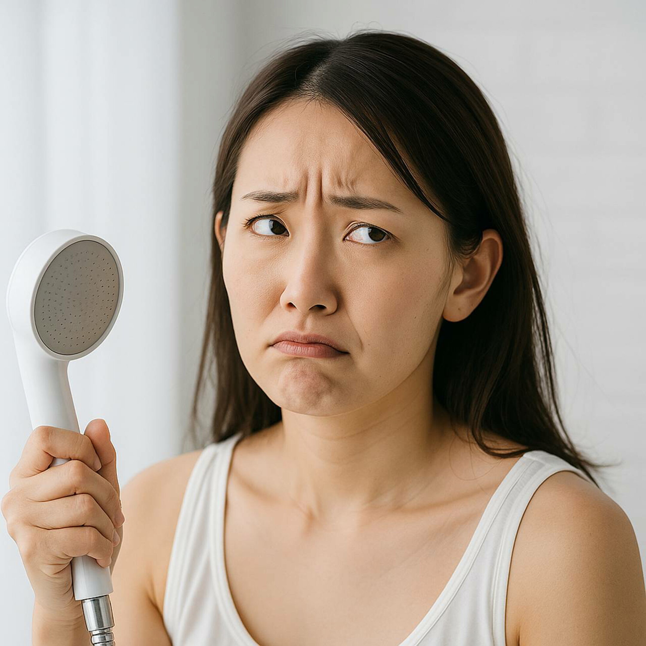 シャワーヘッドに不満がある女性