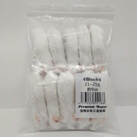 邑楽ファーム 冷凍プレミアムマウス 4Weeks 21g~25g 約9cm 爬虫類 両生類 トカゲ ヘビ ヤモリ 冷凍餌 冷凍マウス エサ