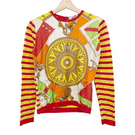 HERMES エルメス サイズ36 sextant セクスタント 六分儀 長袖カットソー ニット ロンT ボーダー KC-008 【中古】