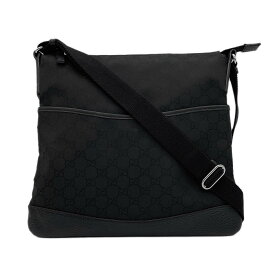 GUCCI グッチ GGキャンバス ショルダーバッグ 374414 ブラック 訳アリ KB-014 【中古】