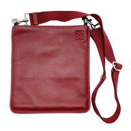 LOEWE ロエベ ニュートレド フラット ショルダーバッグ アナグラム 358.29.L30 レザー レッド メンズ 【…